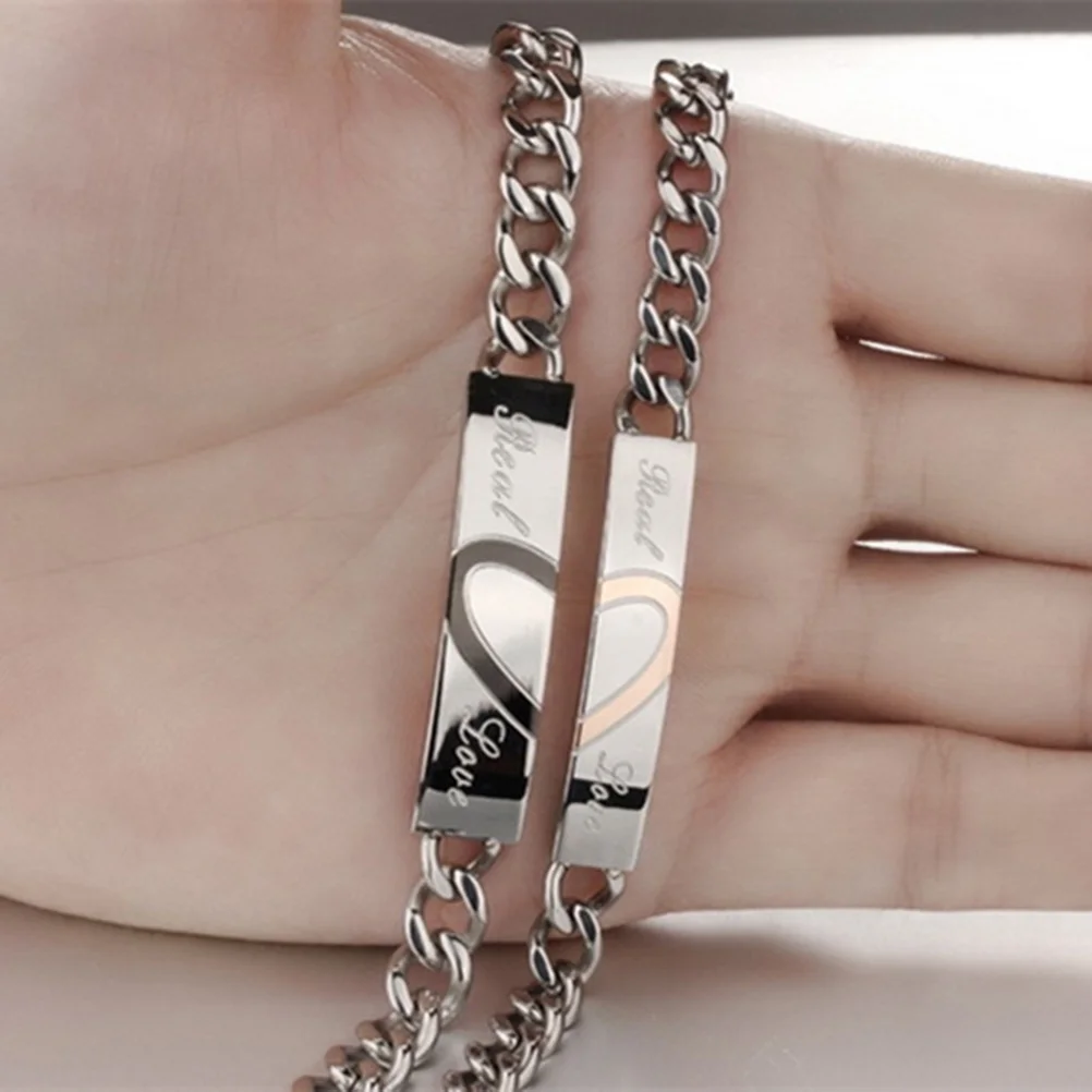 

Couple Bracelet Stainless Steel Chain Link Adjustable Length Masculine Elegant Hypoallergic Gift