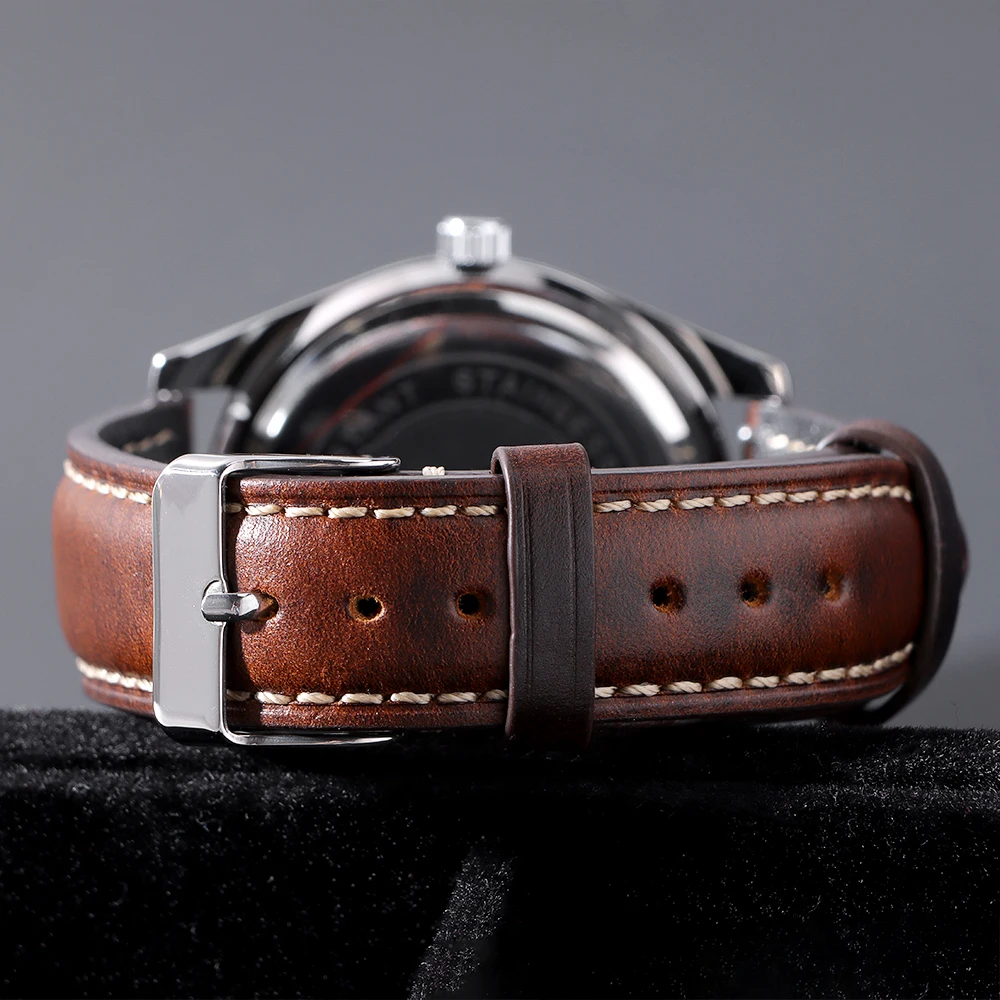Vintage Oil Wax Genuine Leather Watch Strap 18mm 19mm 20mm 22mm 21mm Brown Watchbands for Samsung Galaxy Watch Band Bracelet