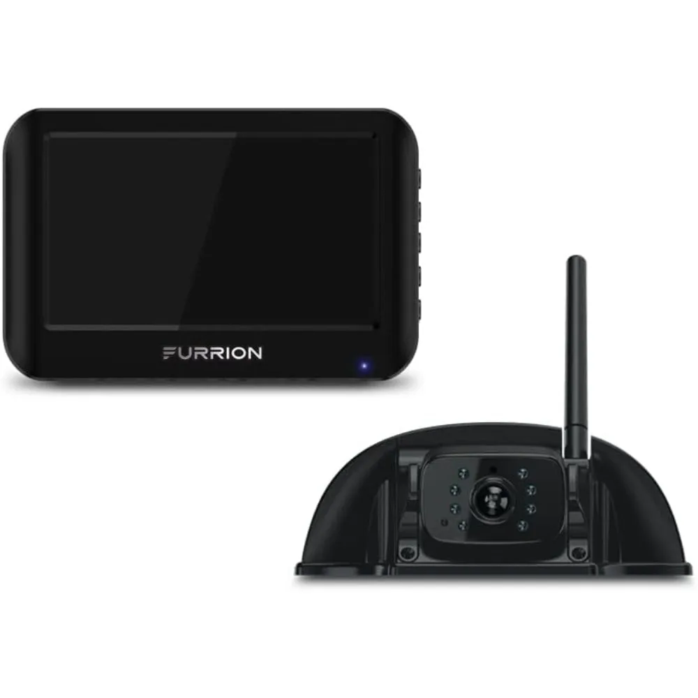 

Wireless RV Backup Camera System with 5-Inch Monitor, 1 Rear Sharkfin, Infrared Night Vision, Wide-Angle View, Hi-Res