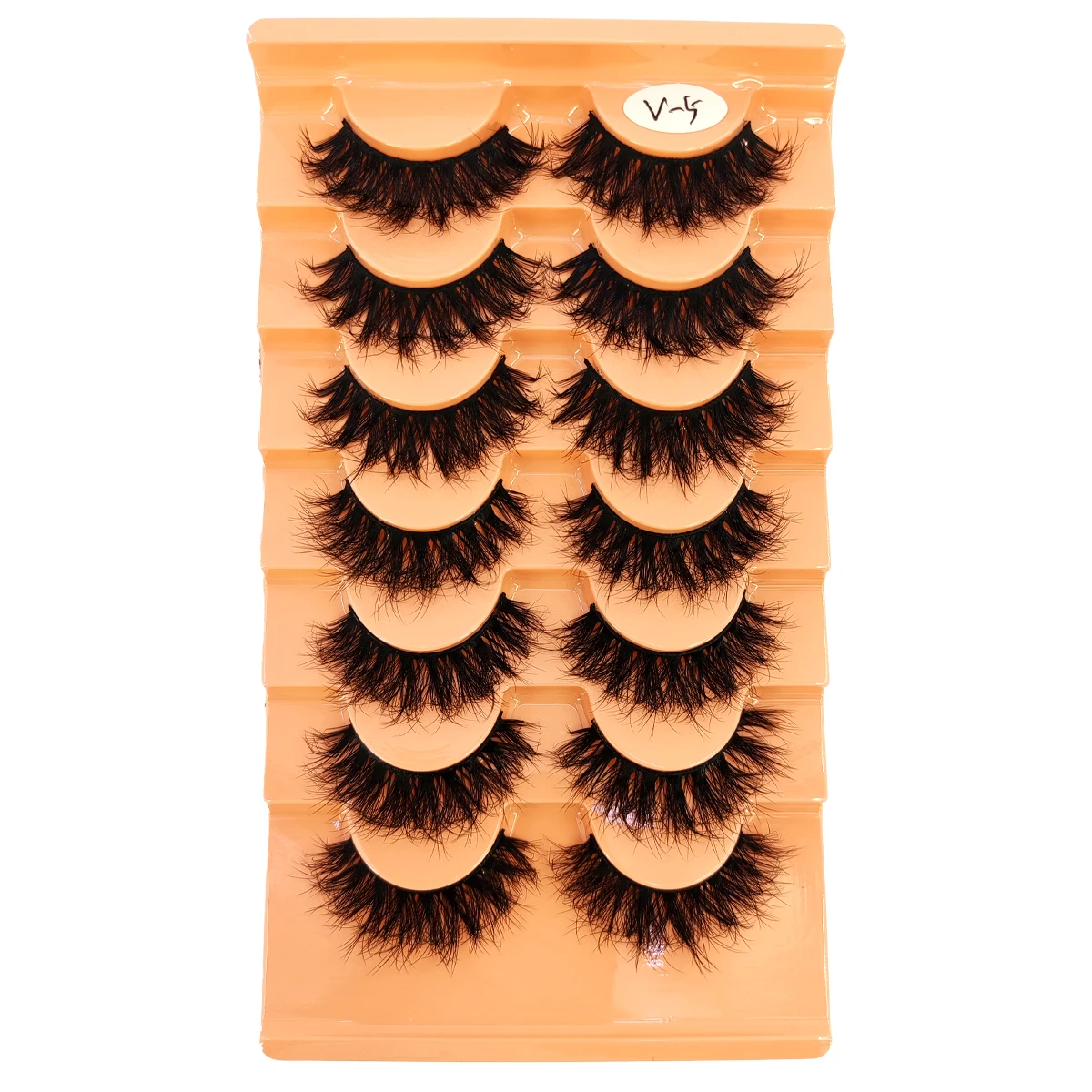 HBZGTLAD 7 ペア人工ミンクまつげ猫まつげふわふわで柔軟なカールまつげナチュラルフェザーまつげ