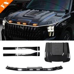 For Trumpchi GAC GS8  Accessories 2023-2024 Car Black Front Hood Solid Thickened Hood Cover  Car Front Hood Trim Stri Exterior