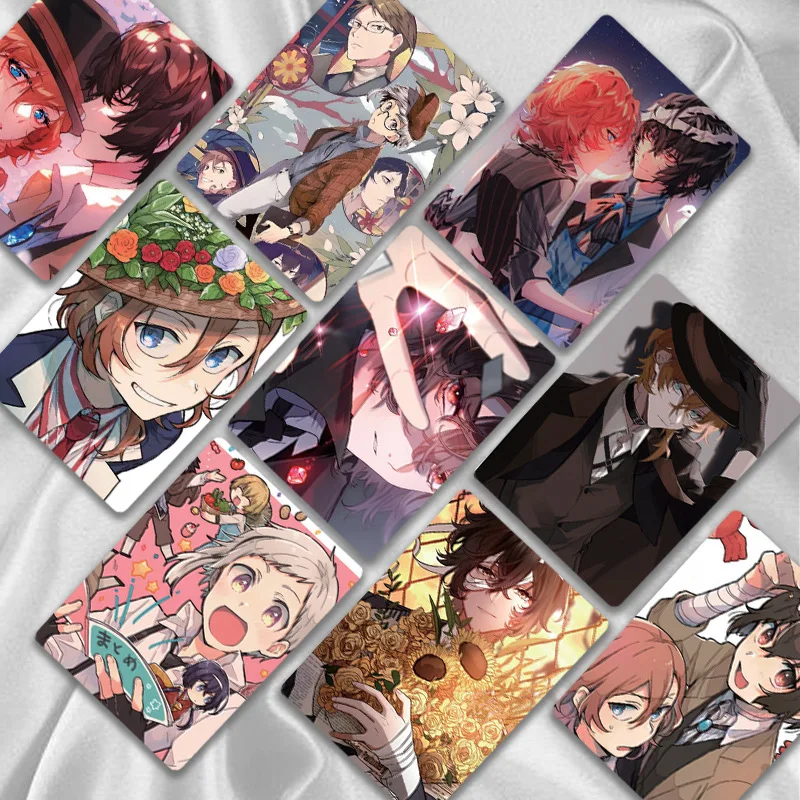 50Pcs New Shuoka Bungo Stray Dogs Cards Dazai Osamu Nakahara Chuuya Anime Collection Cards Fans Gifts