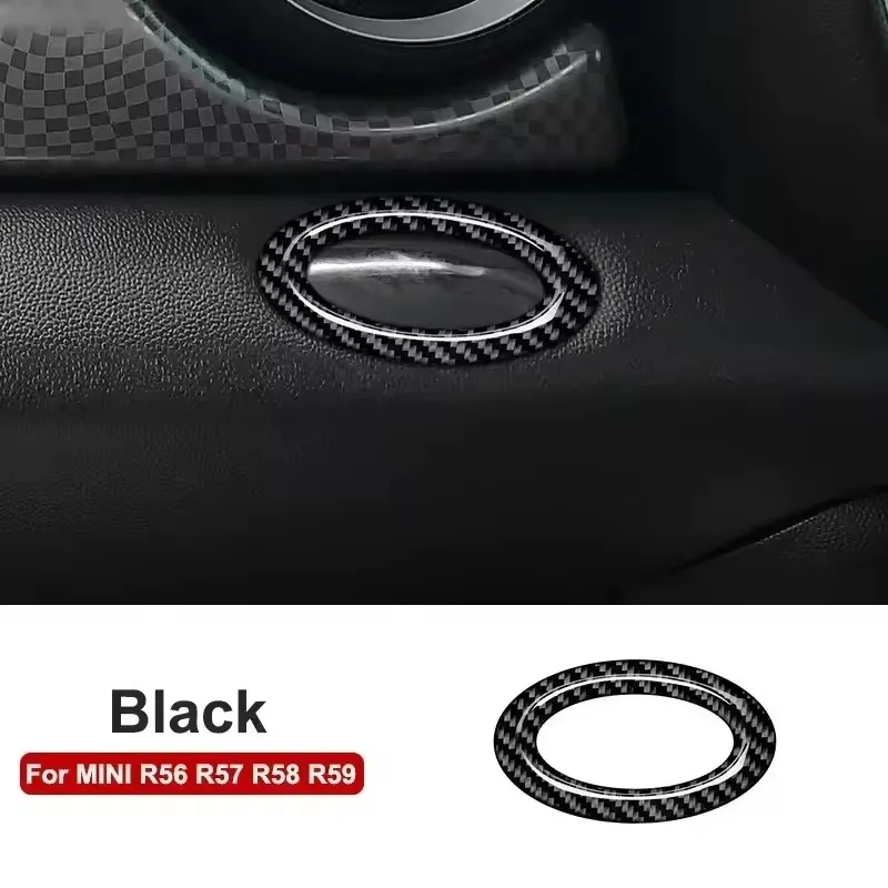 

For MINI ONE Cooper S R56 R57 R58 R59 Real Dry Carbon Fiber 07-15 Passenger Storage Box Switch Button Decorative Ring Interior