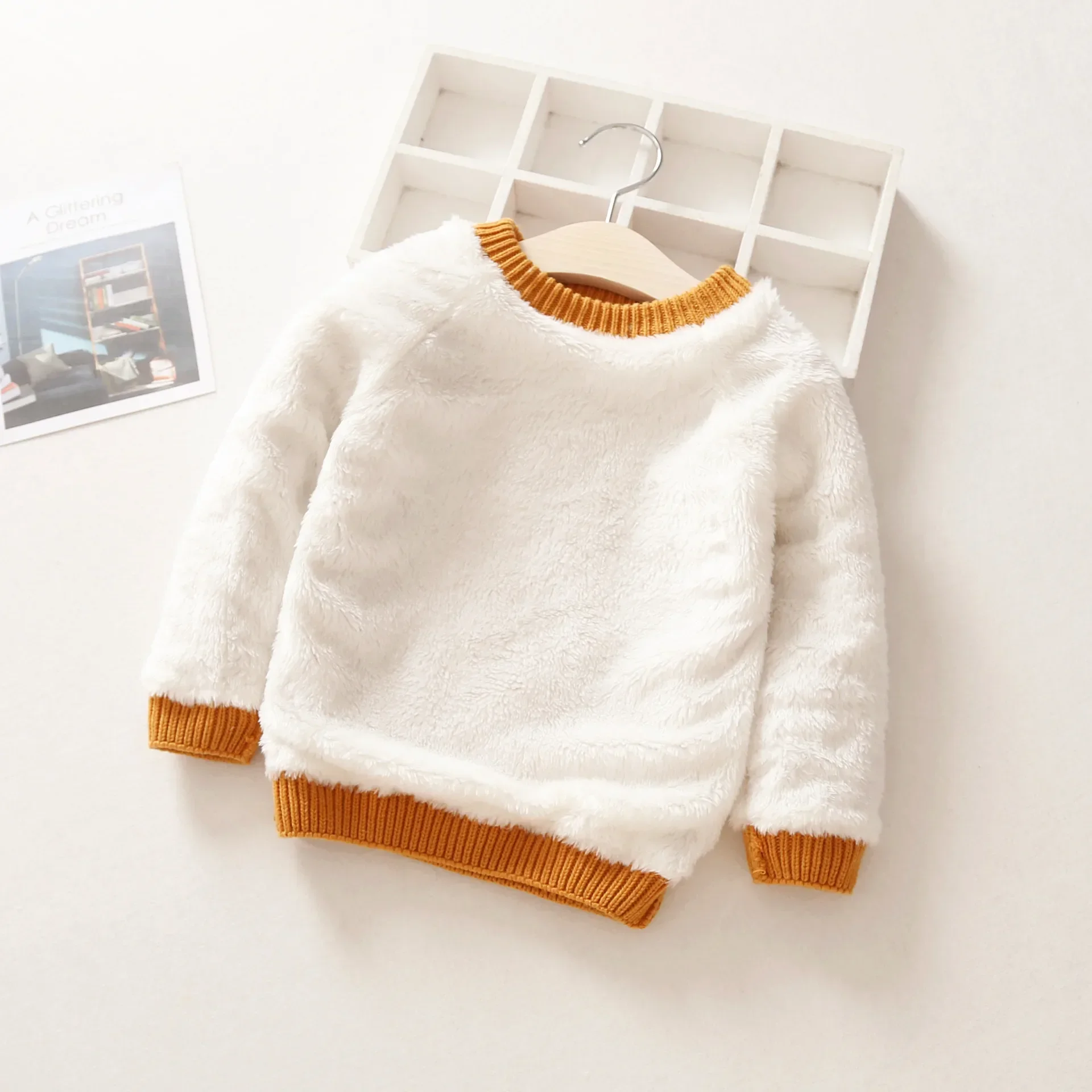 Baby Boys and Girls 'Twisted Stripes Sweaters, Roupas Grossa Quente para Crianças, Camisola Escolar Criança, Inverno