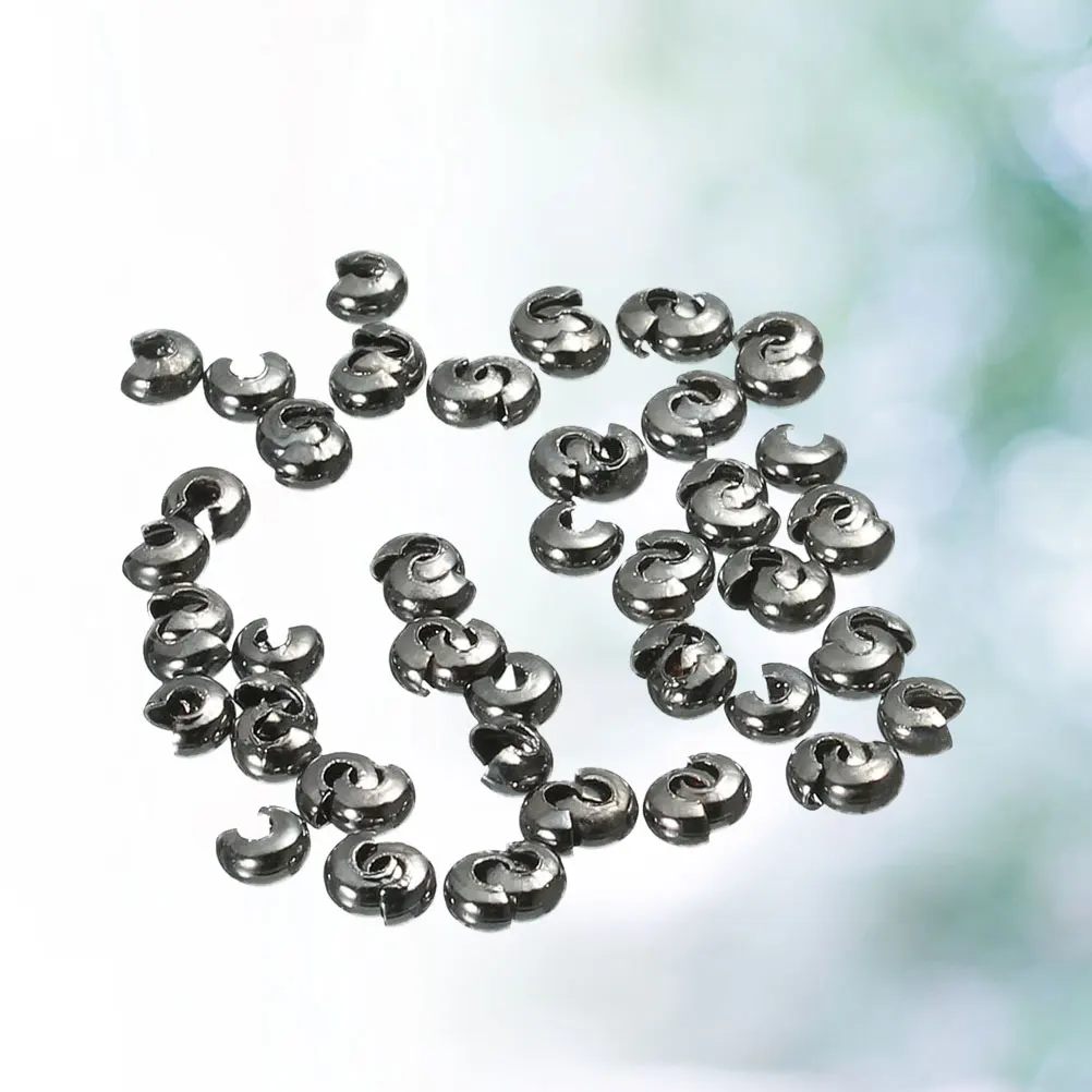

300 Pcs Tube Crimp Spacer Ends Caps for Jewelry Diy Position Beads Making DIY Positioning Loose Beads Spacer Ends Caps