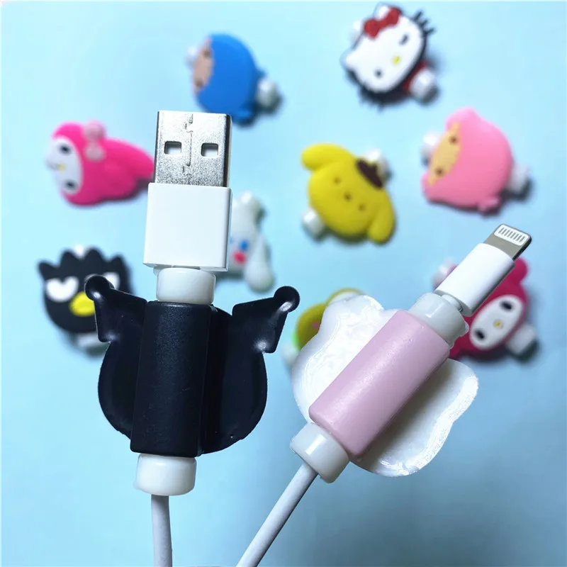 10 szt. Ochraniacz kabla USB Ochraniacz przewodu linii danych Etui ochronne Pokrywa nawijacza kabla do iPhone\'a Kabel ładujący z systemem Android