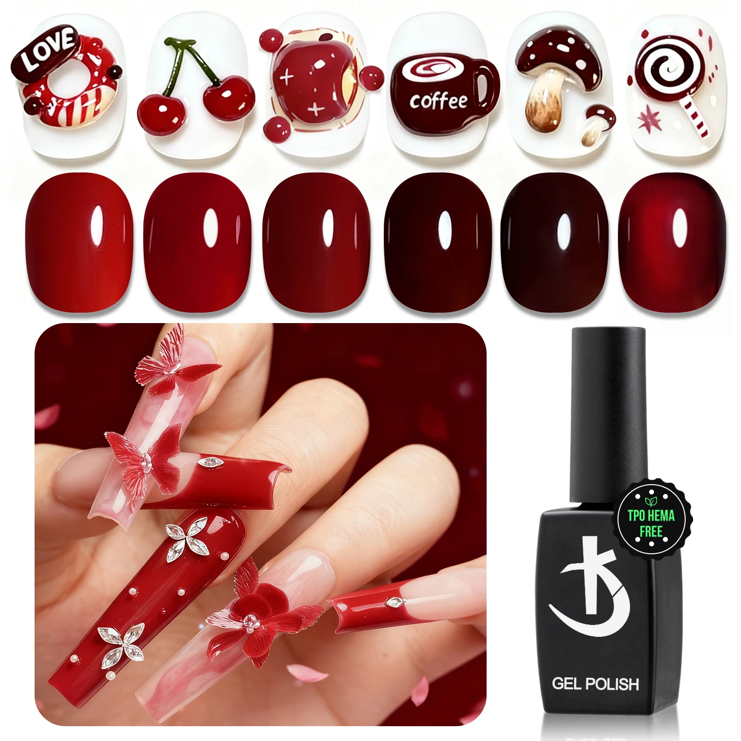 

KODI JYJ New Year Colors Gel Varnishes Set Tpo Hema Free 12ml Christmas Red Series Semipermanent Nail Polish Kit Fashion Gellac