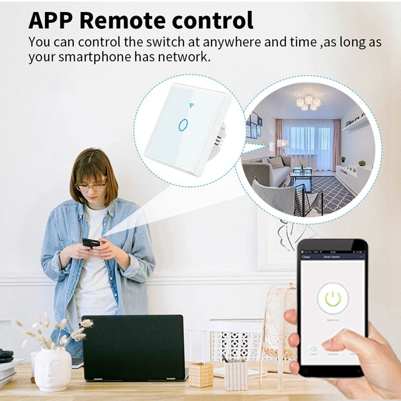 Wi-Fi Wall Switch, Smart Touch Screen Control For Alexa,Intelligent Light Switch, Used To Adjust The Light