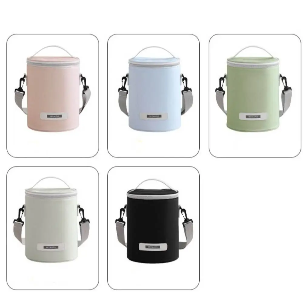with Thickened Aluminum Foil Cylinder Lunch Bag Waterproof Handheld Office Lunch Tote Insulated Large Capacity