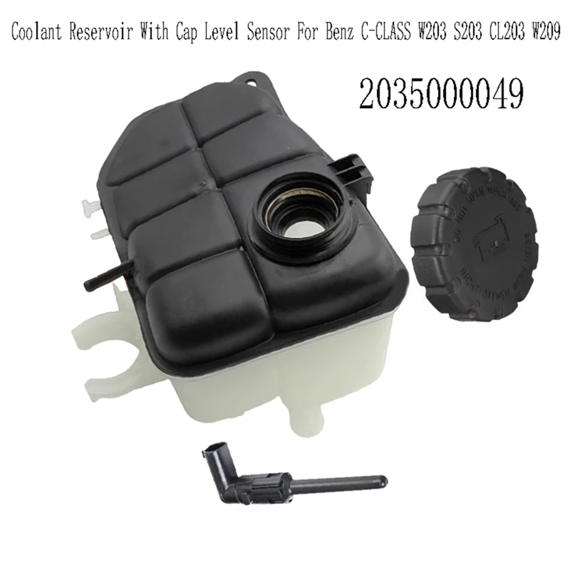 Super Sale 2035000049 Coolant Reservoir with Cap Level Sensor Overflow Expansion Tank for Benz C‑CLASS W203 S203 CL203 W209