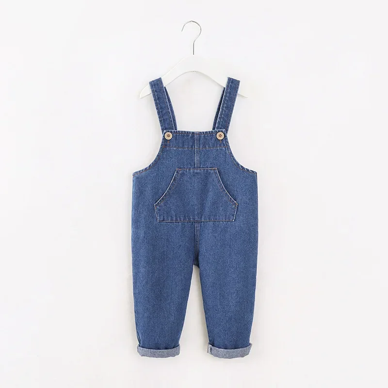 IENENS Girl Boy Denim Overalls Dungarees 2-6Y Solid Color Children Jeans Long Pants Kids Jumpsuit Clothes Clothing Baby Trousers