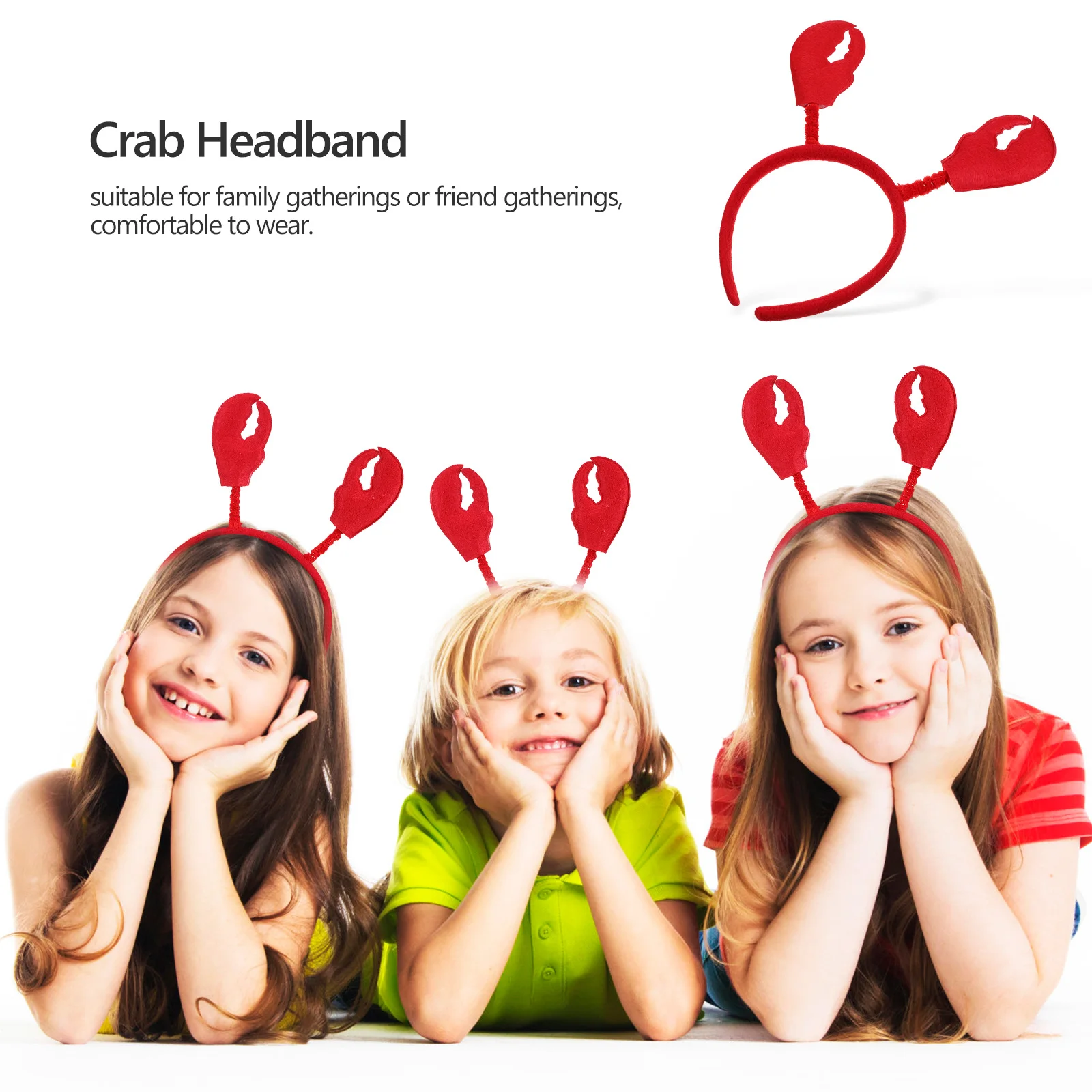 

6 Pcs Lobster Claw Headband Bopper Crayfish Cosplay Halloween Headwear Costume Accessories Antenna Claw Women Party Decorations