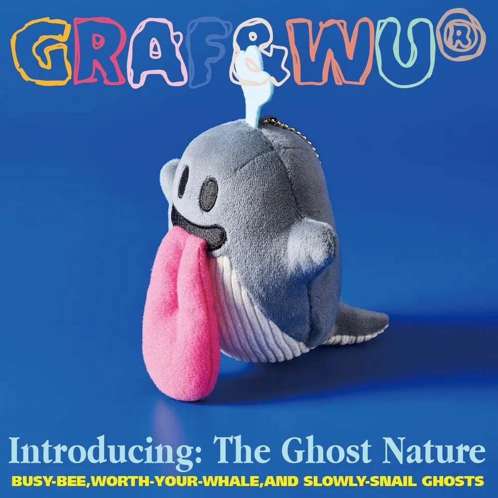 10cm Kawaii Graf Animism Pendant Keychain Bee Whale Snail Ghost Plush Doll Bag Hanging Trendy Halloween Children Birthday Gifts