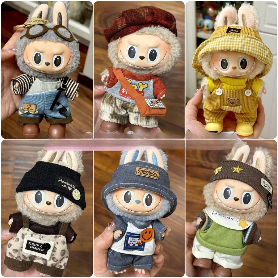 

17cm Labubu V2 V1 Trendy Clothes Outfit Accessories Idol Doll Clothing for Kid Gift Labubu Ropa Doll Clothes (No Doll)