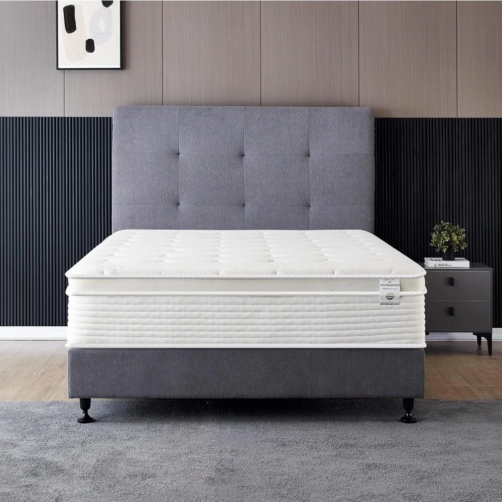 Mattress - 12 Inch Cool Memory Foam & Spring Hybrid Mattress with Breathable Cover - Motion Isolation - Comfort Plush