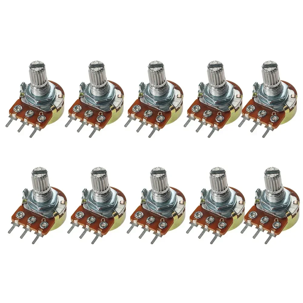 

10Pcs/set WH148 15mm 3Pin Linear Taper Rotary Potentiometer Resistance 1K 2K 5K 10K 20K 50K 100K 500K 1M Potentiometers Resistor