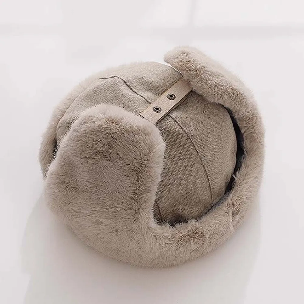 Farbblock-Wintermütze mit Fleece-Futter, Ohrenklappen, winddicht, windresistent, dicke, thermische Patchwork-Skimütze – Detail 14