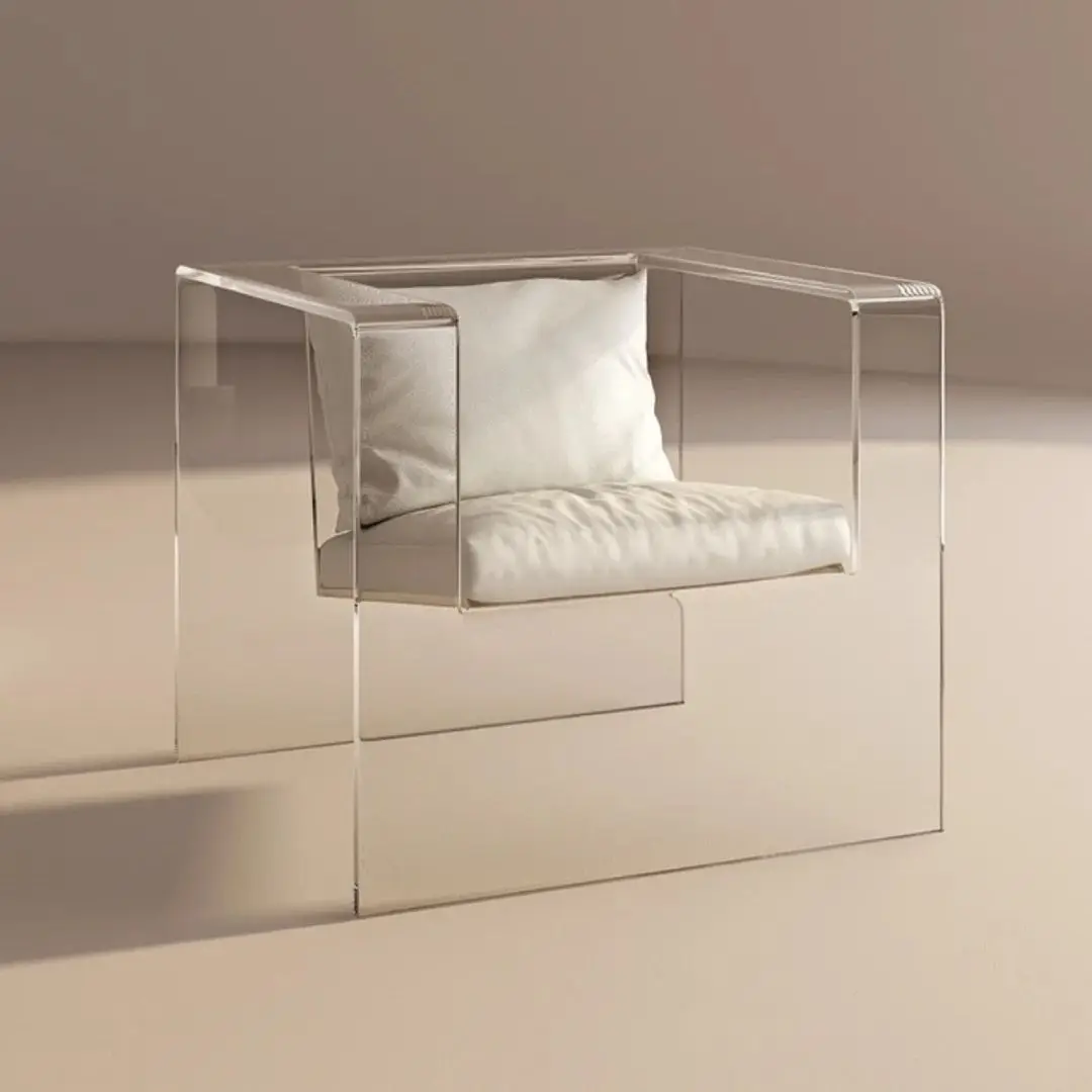 Acrylic single lounge sofa net celebrity ins transparent sofa chair creative personality negotiation sofa Nordic light luxury