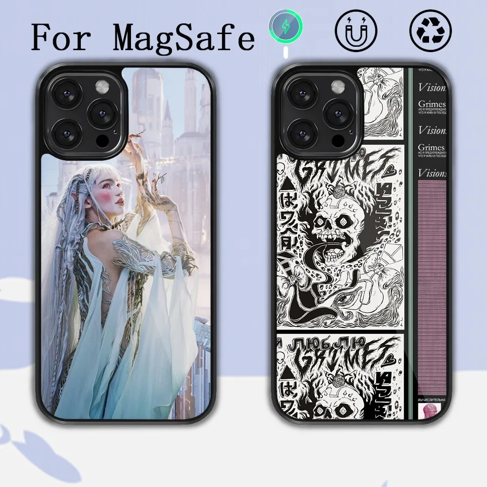 Singer Grimes  Phone Case For iPhone 14 13 12 11 15 Pro Max Plus Magsafe Magnetic Cover