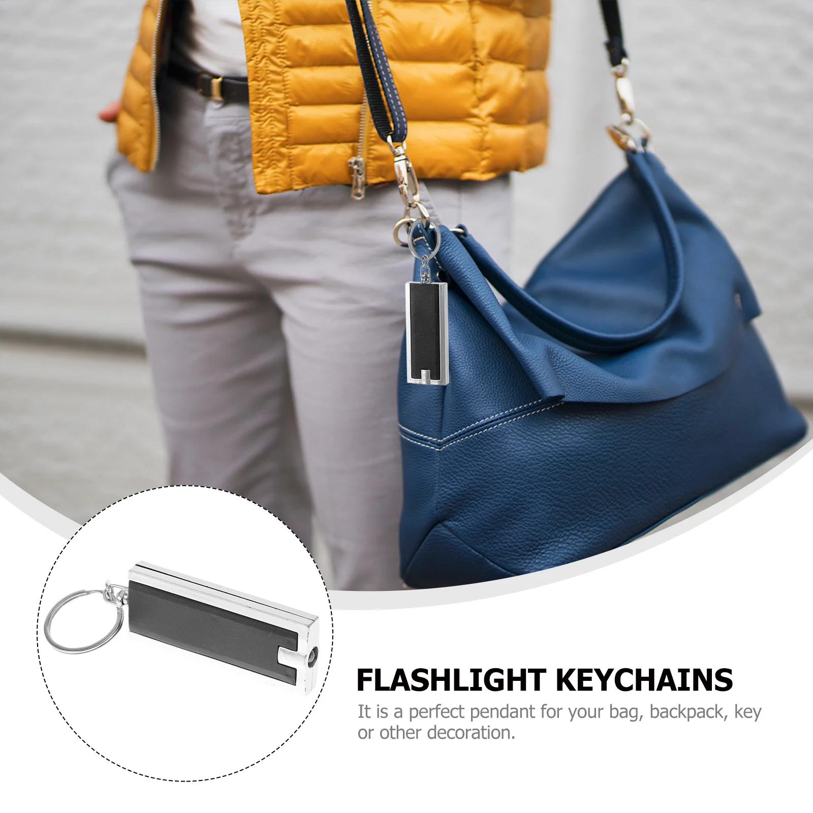 10 Pcs Black Decor Outdoor Creative Key Holder Lantern Decoration Mini LED Flashlight