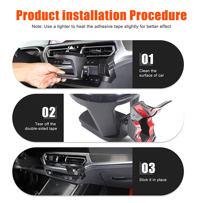 For BMW 3 Series G20 G28 2020-2022 Car center control air outlet side water cup holder ABS interior accessories