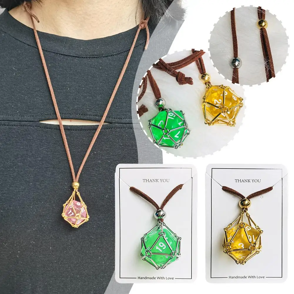 Silber Farbe Kristall Halter Käfig Halskette Würfel Anhänger Halsketten Halskette Zubehör Kette Austauschbare Seil W6M5