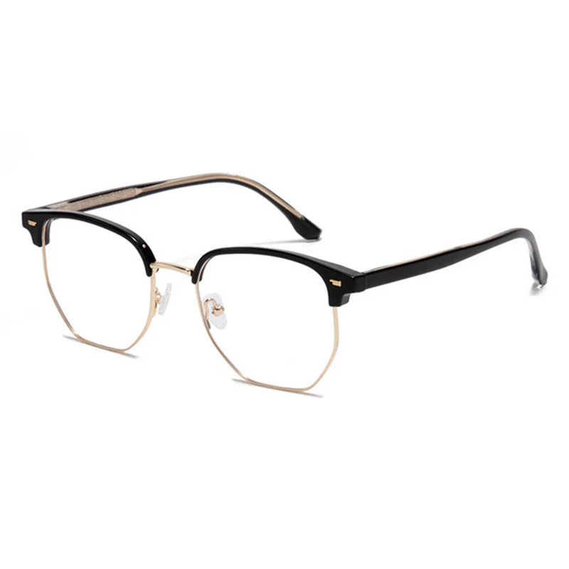 Fashionable Semi-rimless Eyeglasses Frames with TR90 Temples Short-sight Eyewear Diopter 0 -0.5 -0.75 -1.0 To -6.0
