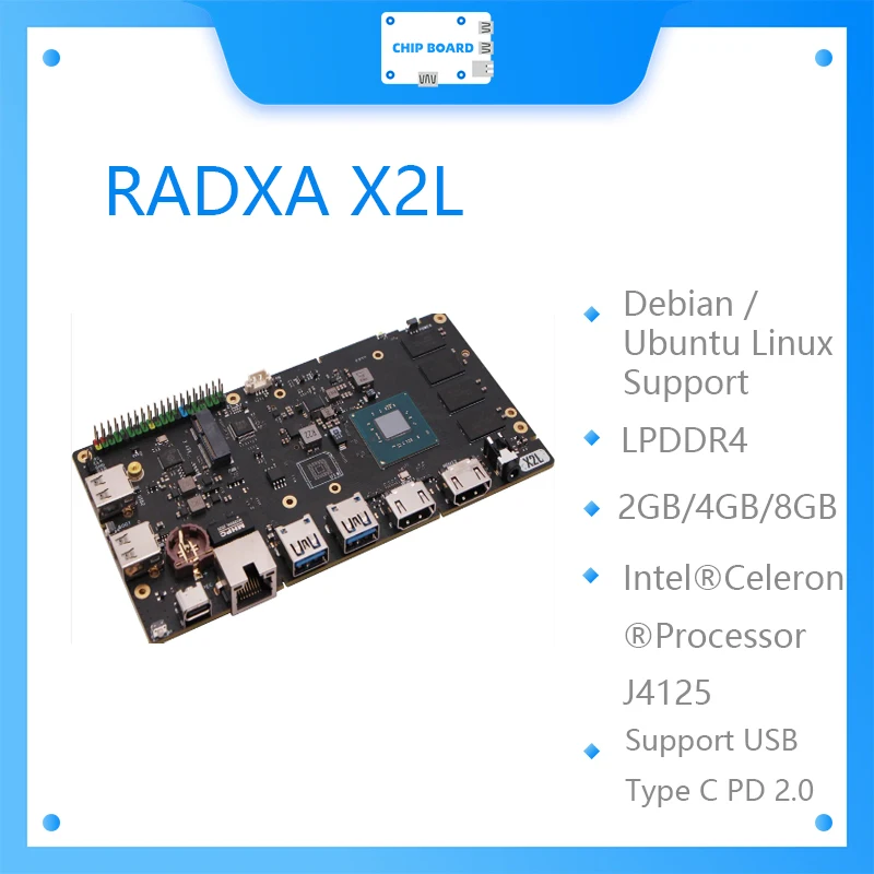 

Четырехъядерная плата разработки Intel Celeron J4125 RADXA X2L поддерживает систему WIN10 Linux