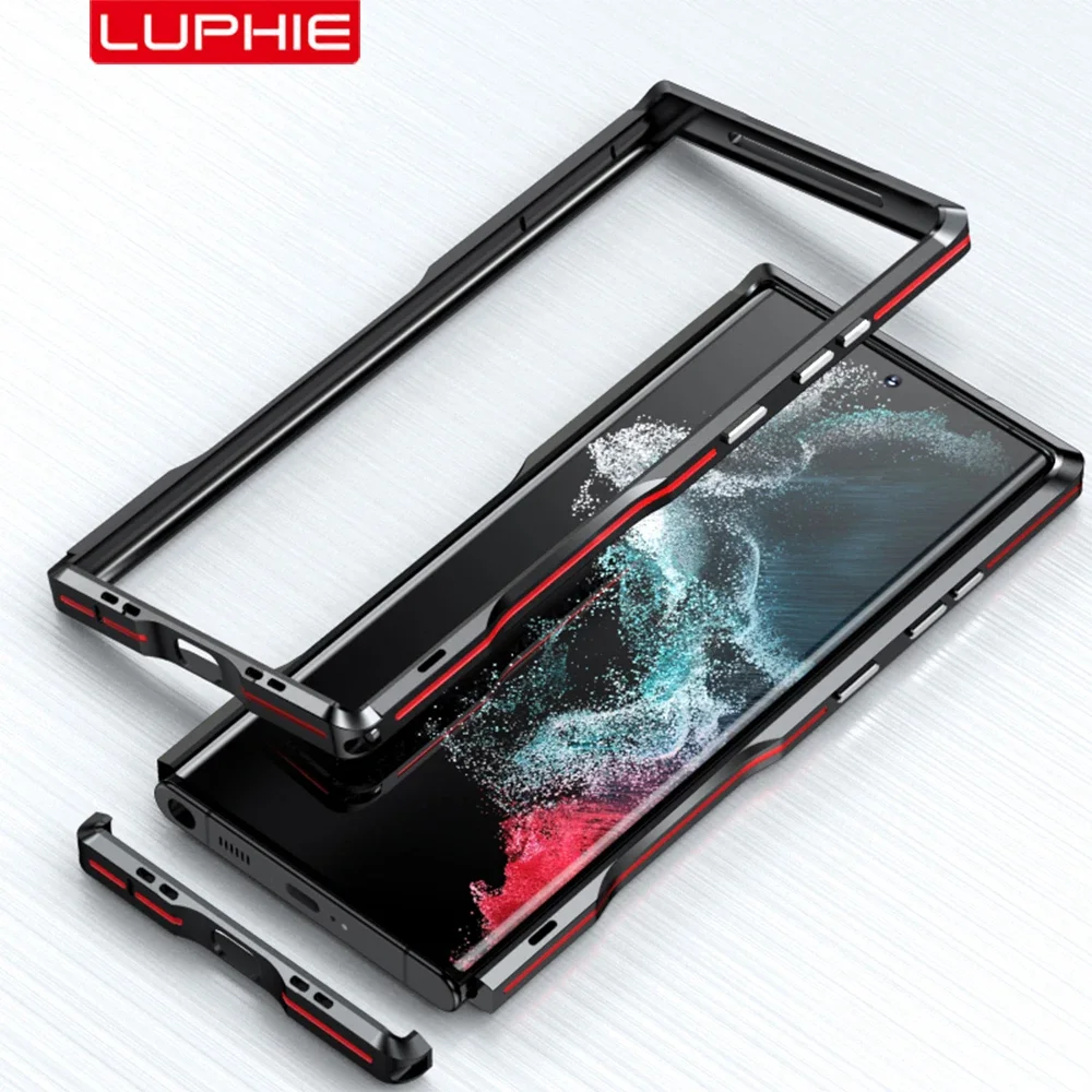 

Original LUPHIE Metal Frame For Samsung Galaxy S23 Ultra S22 Bumper S21 Plus Case Aviation Aluminium Protective Cover Skin S23 U