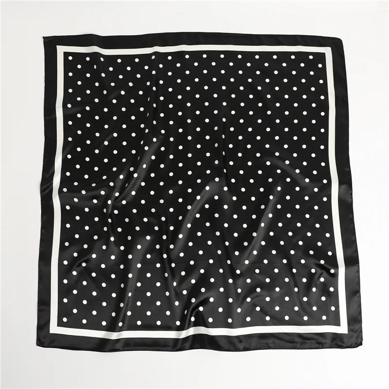 2026 New Dot Print Square Scarf for Women Shawl Neckerchief Female Hair Bands Head Wraps Headband Foulard Satin Hijab Bandana view 6