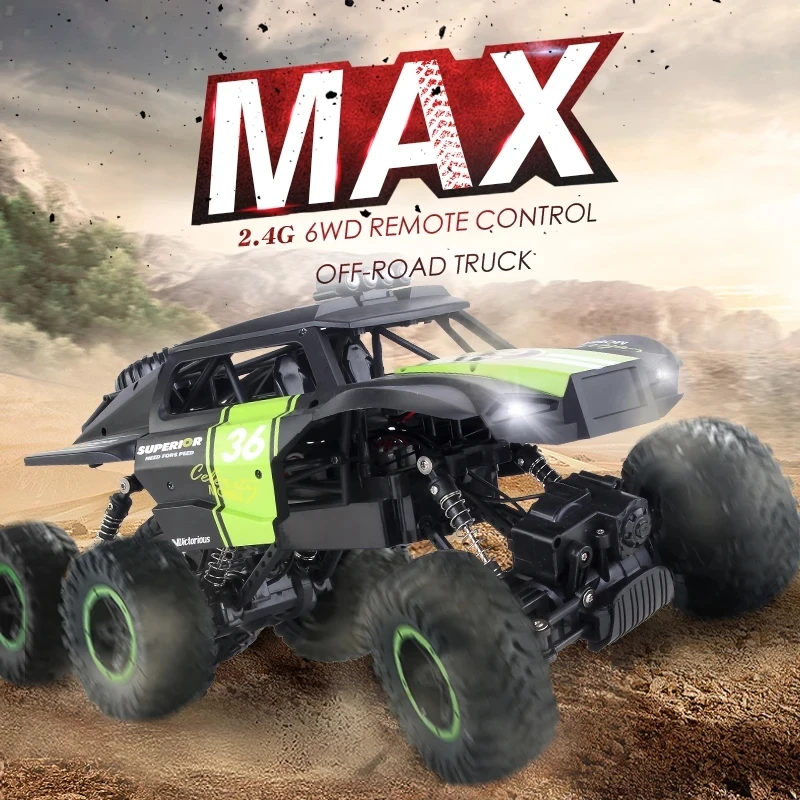 

2.4g 6wd Remote Control Off-road Truck Toy With Front Led Light, Jjrc Q101 Shockproof Climbing Buggy Vehicle Boy Crawling Rc Car