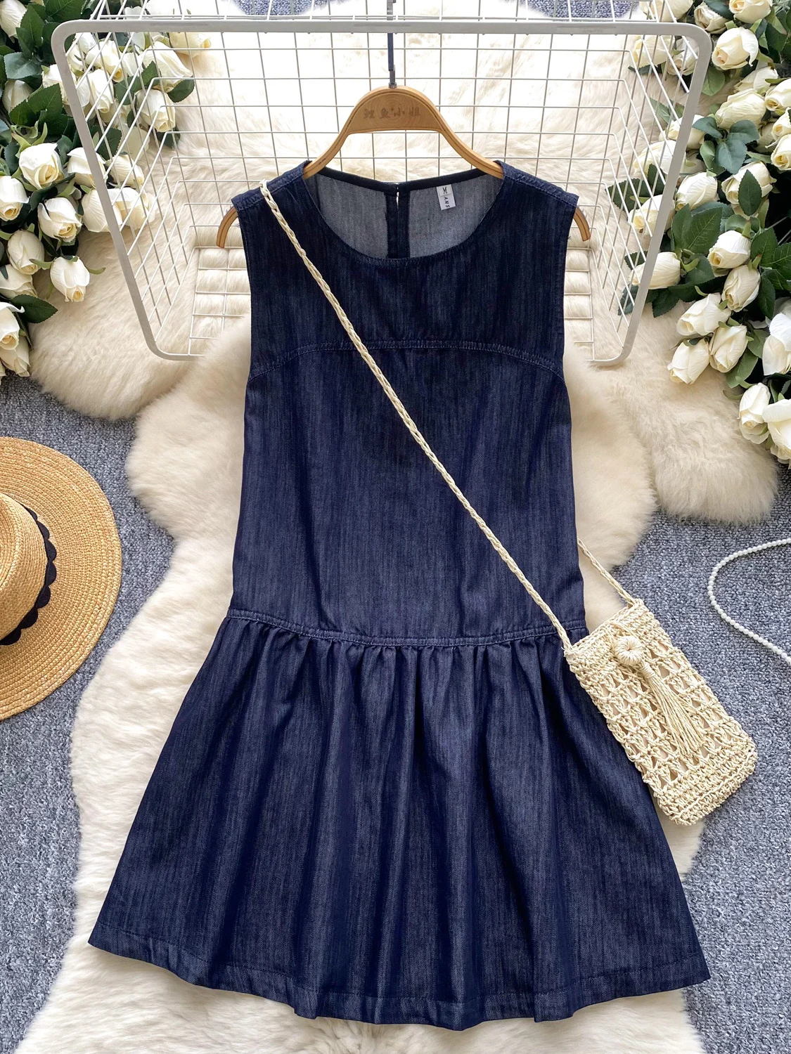 Ele Svel Denim Dr Women's Summer Loose Fit Vintage Sle High Waist A-Line Skirt Ci Commute Korean Sle