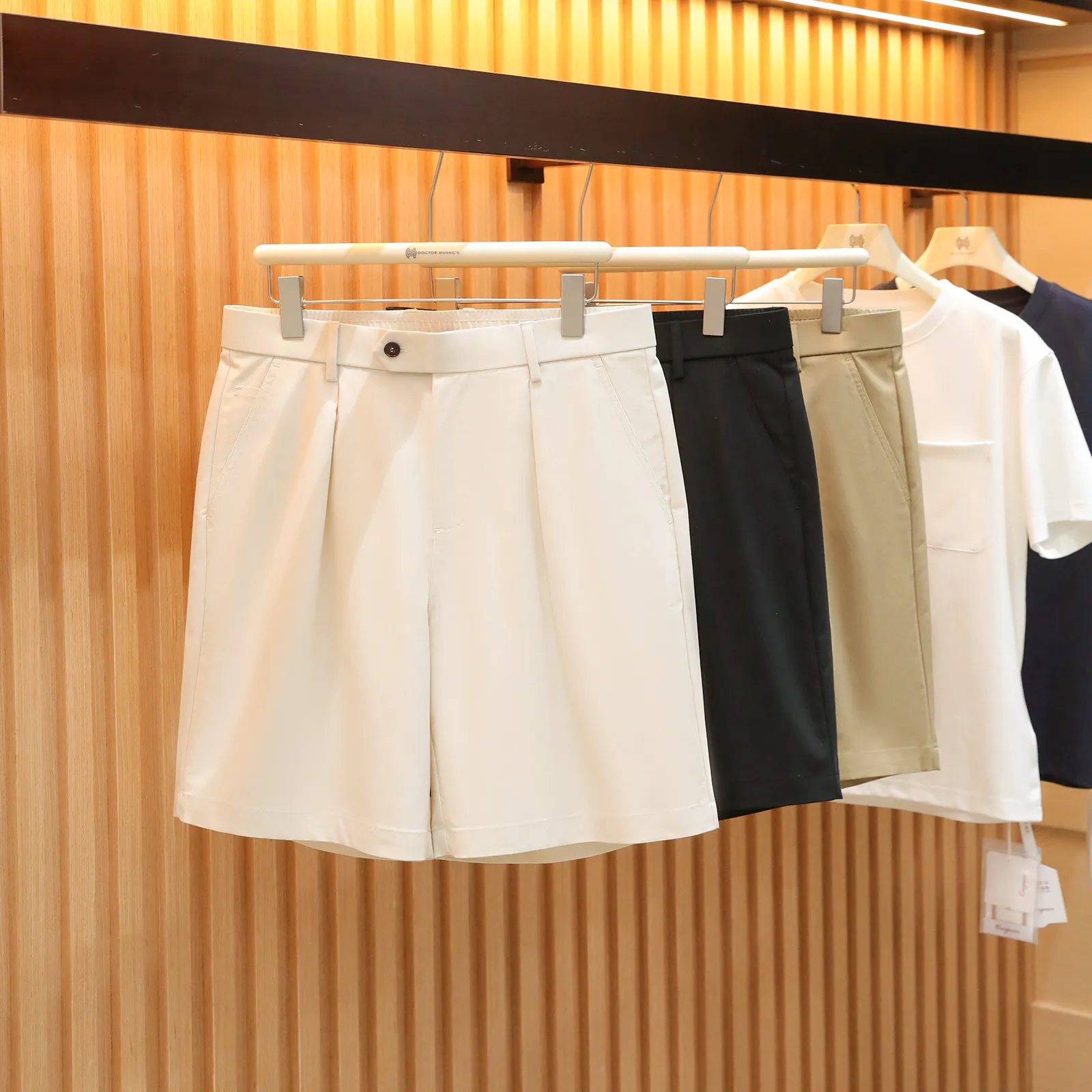 

Italian luxury 2026 summer new men's old money style city outdoor sports cool cotton shorts