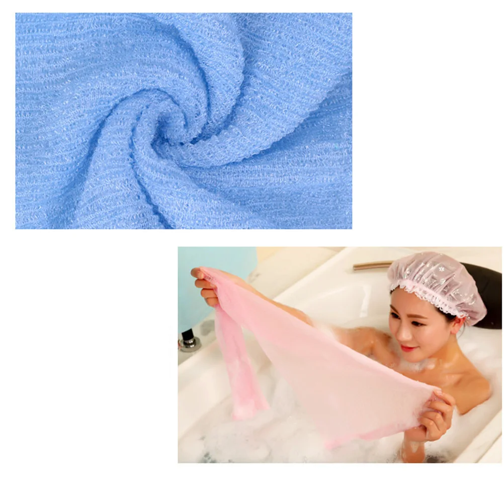 

3pcs Long Nylon Bathing Towel Exfoliating Shower Scrubber For Body Spa Washcloth Lightweight Travel-Friendly Cleansing Skin
