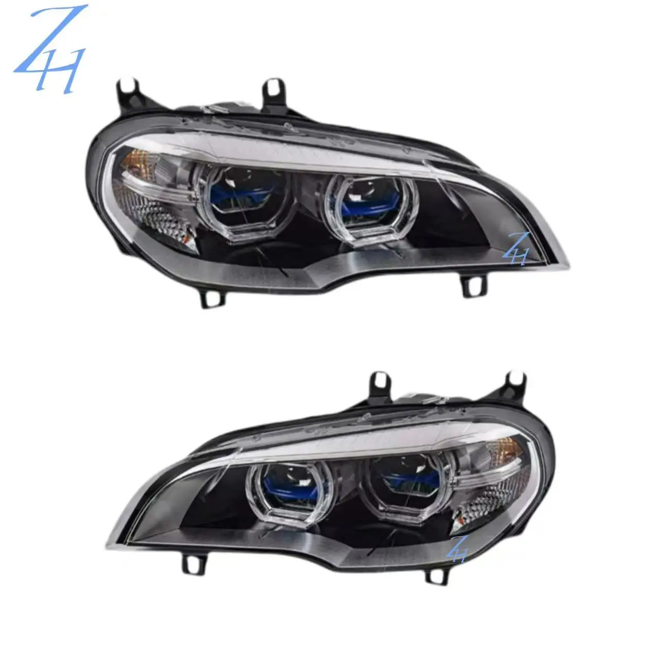 ForBMW X5 E70 Headlight Assembly 2007-2014 E70 retrofitted Angel Eye daylight LED headlight headlight