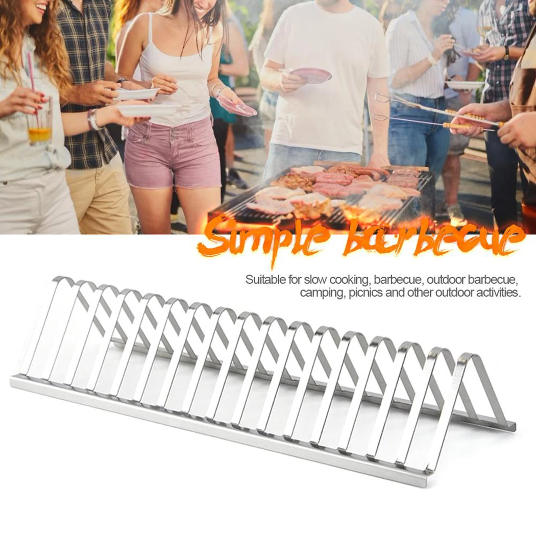 Stainless Steel Barbecue Meat Rib Rack Roasting Stand Outdoor BBQ Accessories For Picnic Camping Barbecue Roasting Stand New