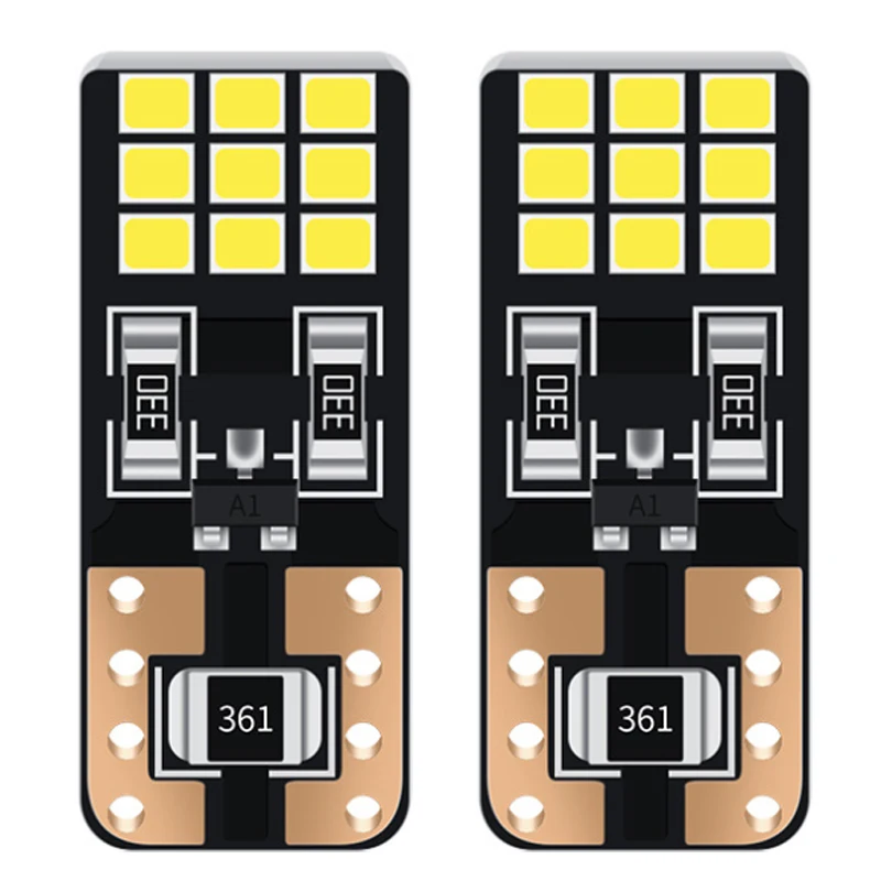 

50 шт., автомобильный светодиодный светильник W5W T10, лампа для чтения номерного знака, лампа двери багажника, 2016 18SMD, белый, 12 В постоянного тока