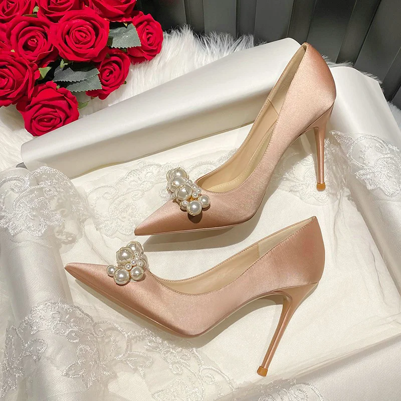 shoes for champagne wedding dress Ladies Bridal Shoes  Champagne Wedding Shoes by Santorini Sandals  Strass  D'orsay Pumps  Block Heel Wedding Shoes  956