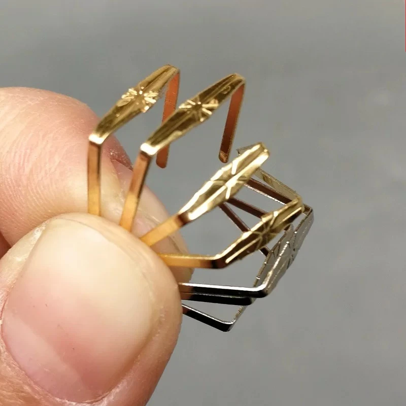 120pcs Copper 8/10/12mm Clips Crystal Lighting Hardware Fitting Single Meter Square Buckle Chandelier Parts Lamp Accessories DIY