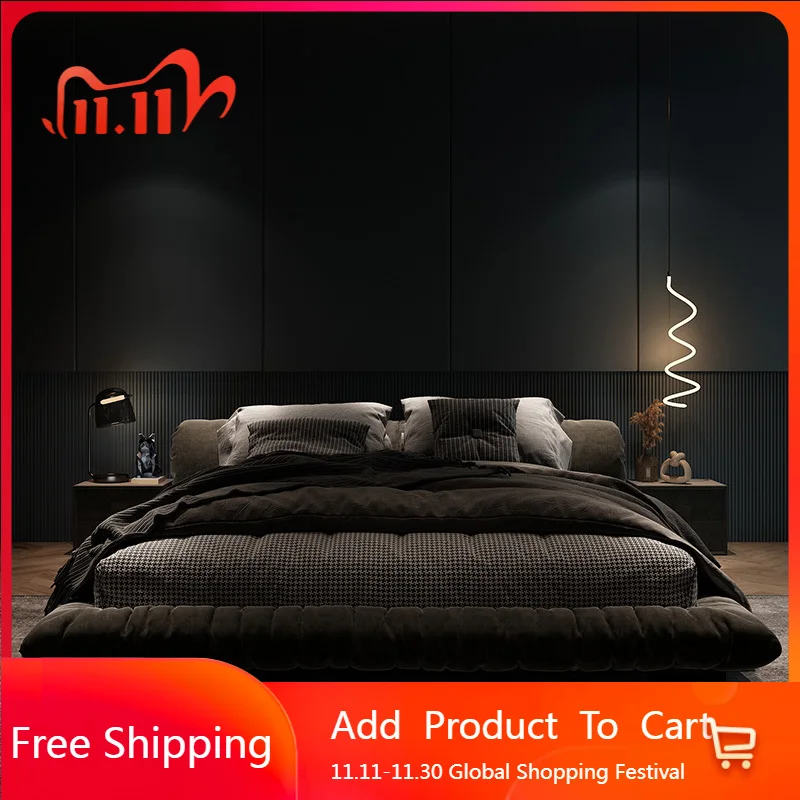 

Safe Sleeping Bed Princess Black Design European Rectangle Modern Save Space Creative Bed Bed Beliche Lounge Suite Furniture