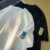 Men's trendy brand heavyweight waffle short-sleeved T-shirt Summer oversize simple and loose solid color Hong Kong-style t-shirt