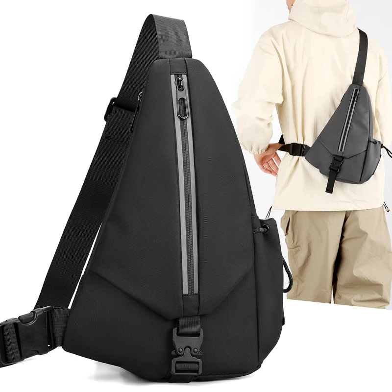 حقيبة صدر خفيفة الوزن |   حقيبة مراسلة متعددة الوظائف للياقة البدنية والسفر في الهواء الطلق، مصنوعة من مادة البوليستر المتينة