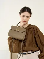 2024 New Popular Versatile Cowhide Premium Genuine Kelly Bag Mini Crossbody Handheld Small Bag Women's Classic