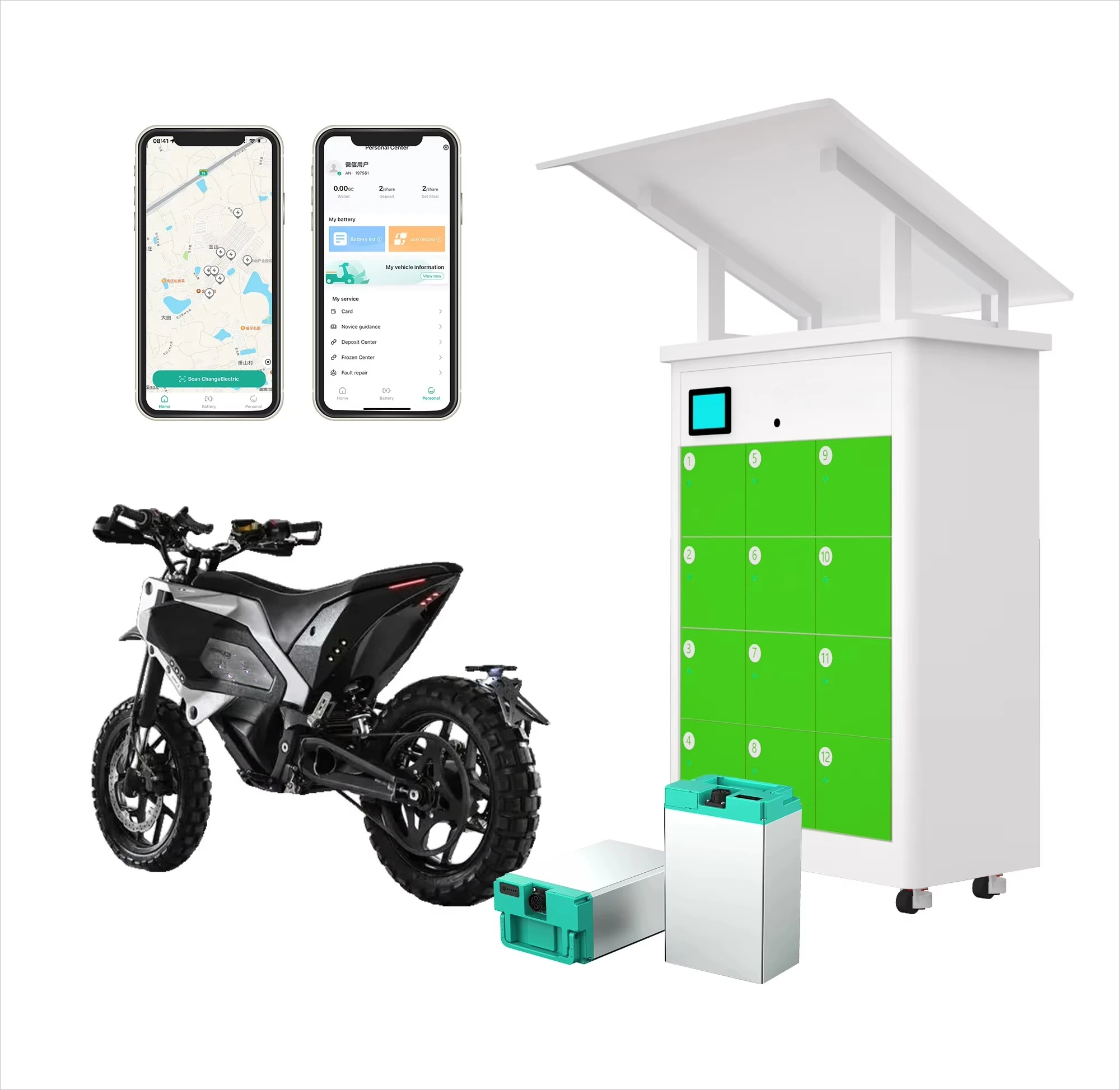 Electric Motorcycle Battery Exchange Cabinet, Electric Bicycle Charging Station