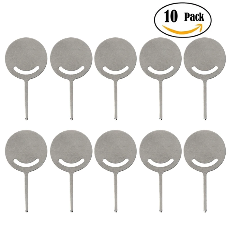 10Pcs Metal SIM Card Tray Opening Pin Tools Ejector Needle Key for iPhone Samsung SIM Card Replacement Key for All Mobile Phones