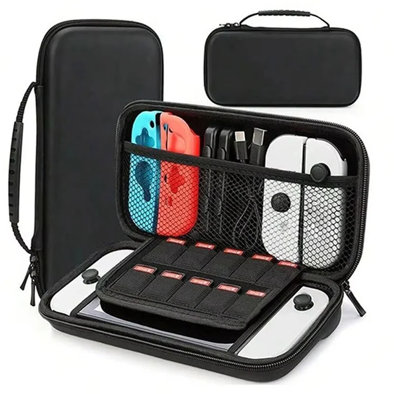 Estojo de transporte para viagem, eva, casca dura, à prova de choque, caixa de armazenamento, bolsa protetora para nintendo switch lite switch oled/ns, acessórios