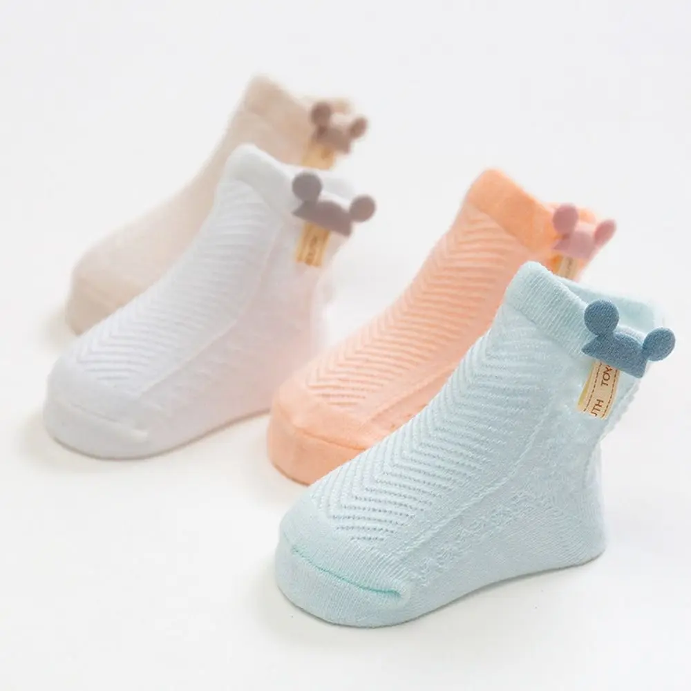 Fashion Breathable Boneless Socks Cotton Solid Color Mesh Socks Thin Spring and Summer Newborn Stockings
