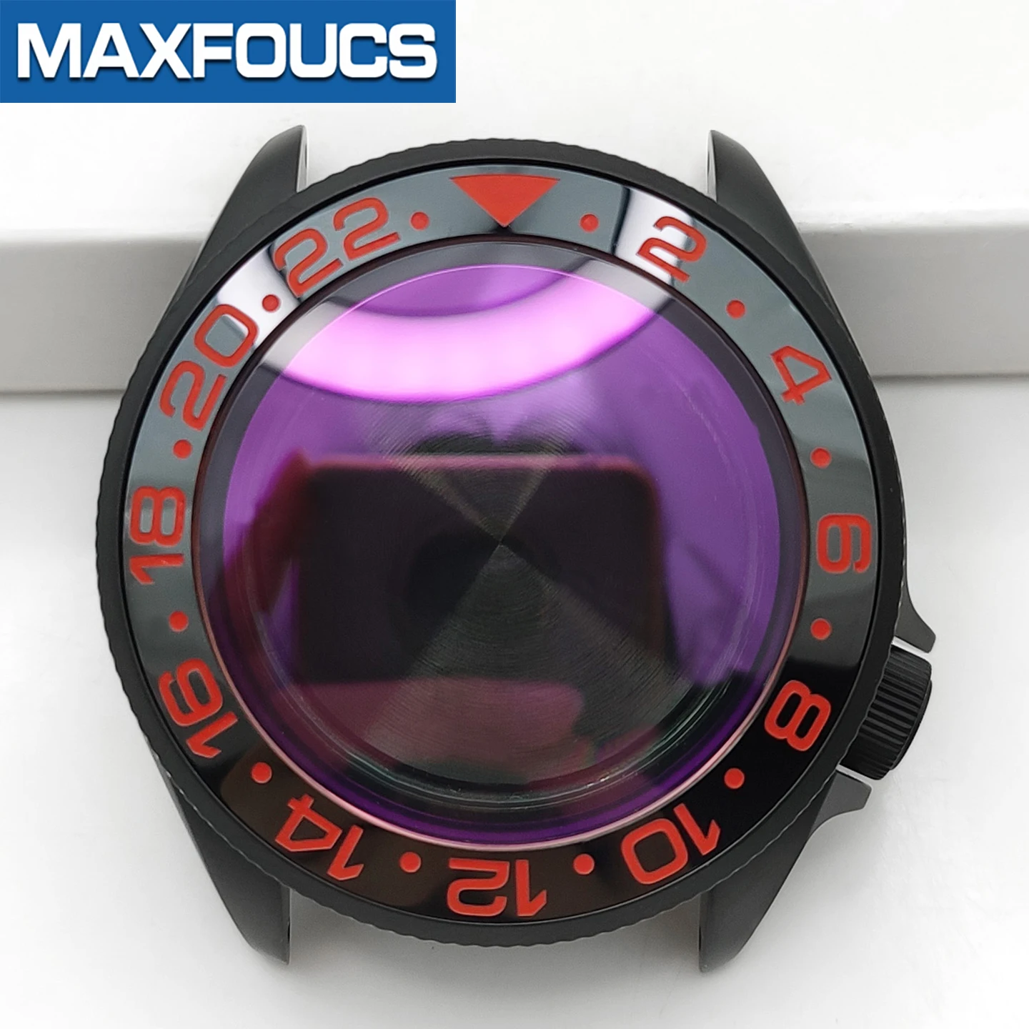 Gerändeltes, mattschwarzes Uhrengehäuse für SKX SKX007 NH35 NH36 4R36 NH34 4-Uhr-Position MOD Stahl Uhrengehäuse Teile Saphirkronen Custom – Detail 16