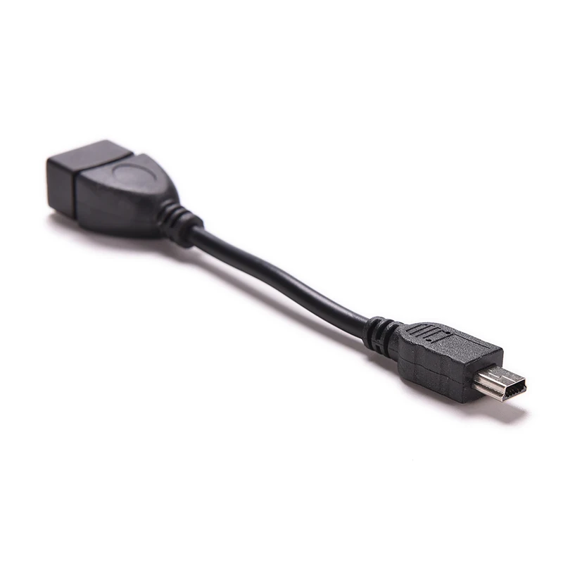 10cm Black New 5pin Mini USB Male To USB 2.0 Type A Female OTG Host Adapter Cable OTG Cable For Cellphone Tablet MP3 MP4 Camera