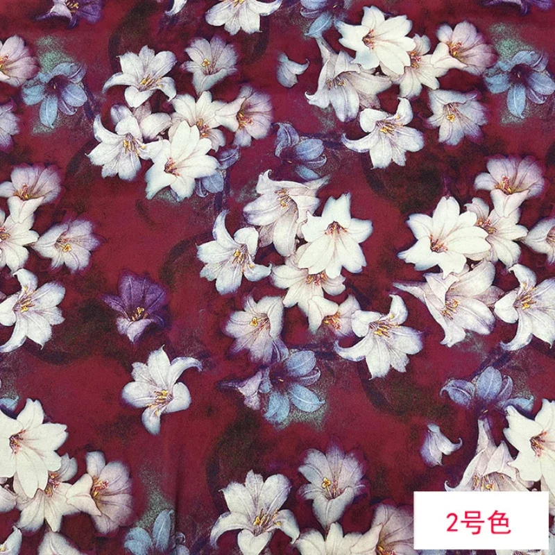 Summer Mulberry Silk Stretch Satin Printed Satin Fabric Spring Summer for Dress Cloth Per Meter for Sewing Diy Spandex Material